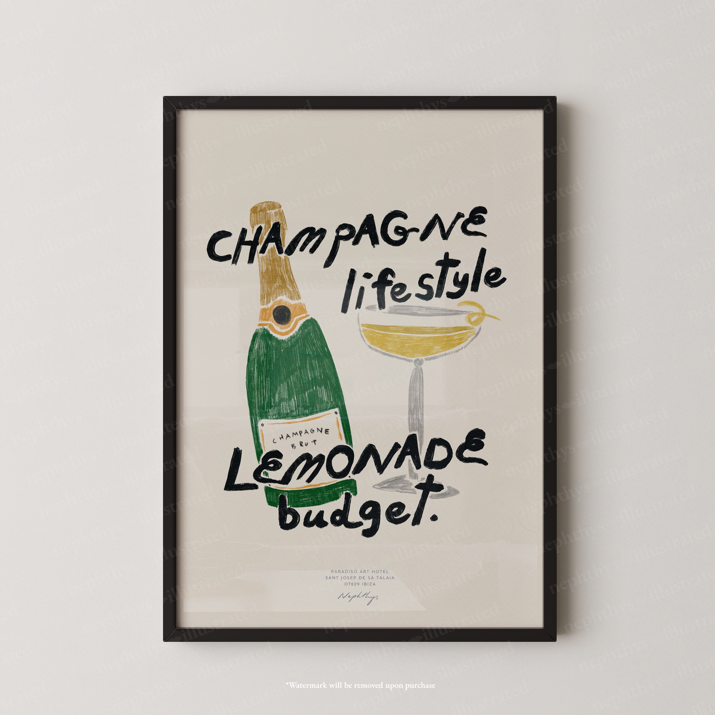 Champagne Lifestyle, Lemonade Budget Print