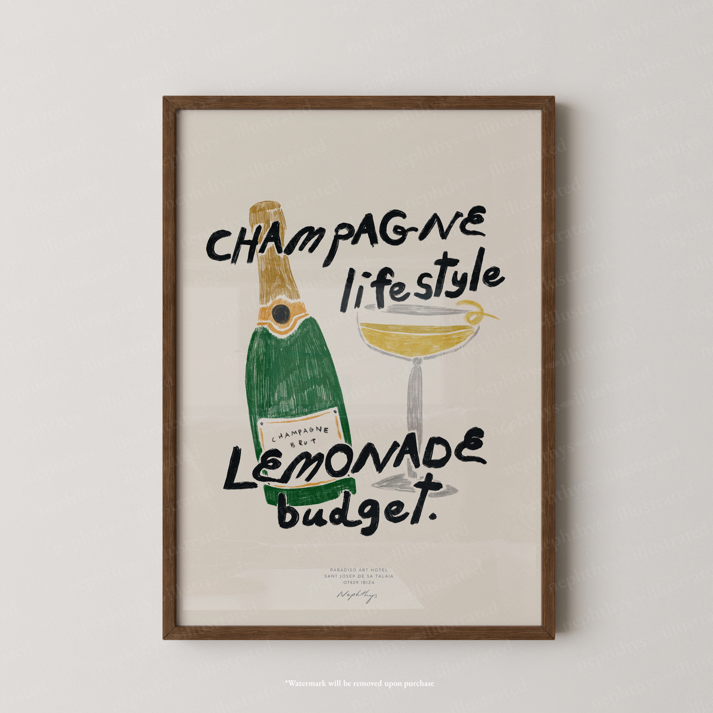 Champagne Lifestyle, Lemonade Budget Print