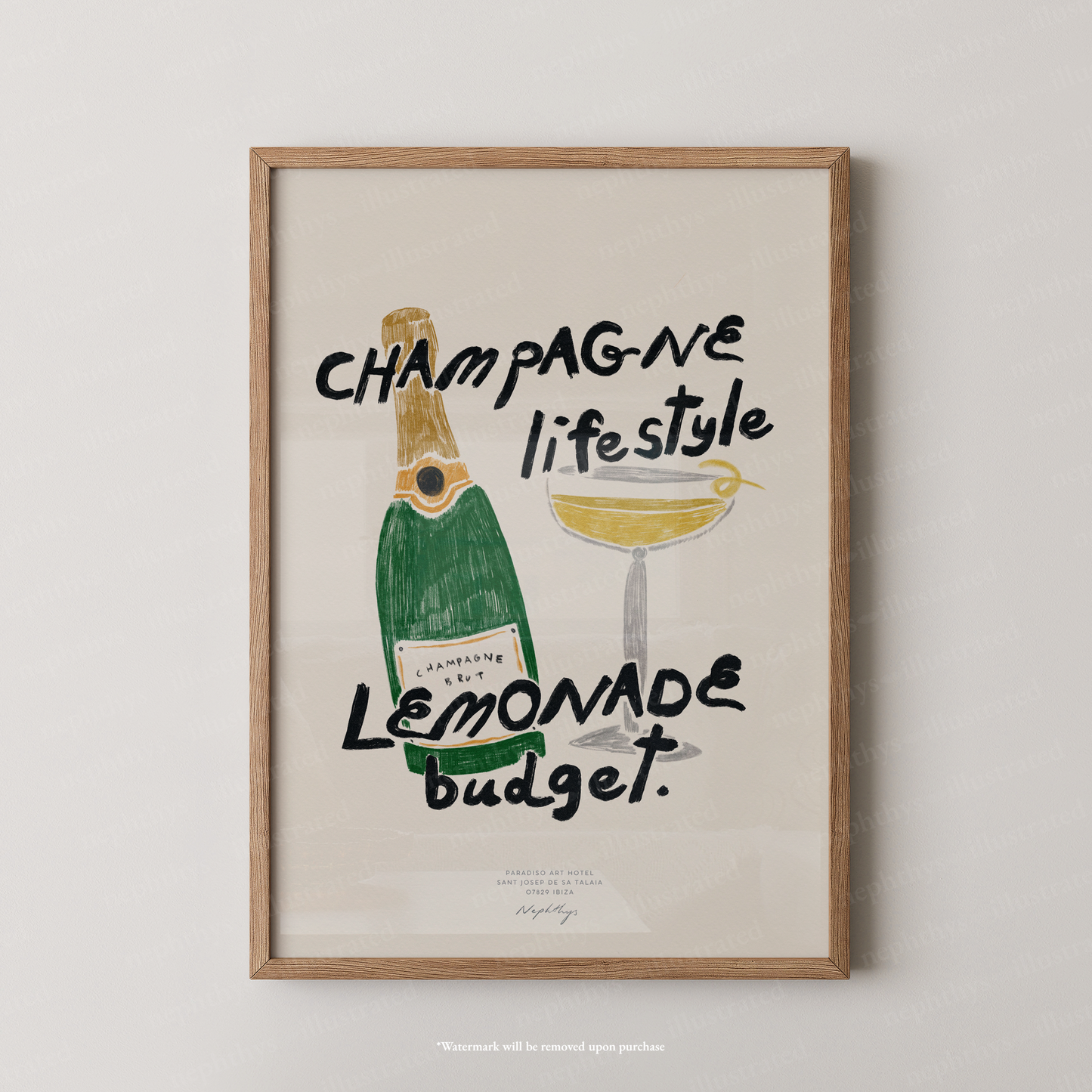 Champagne Lifestyle, Lemonade Budget Print