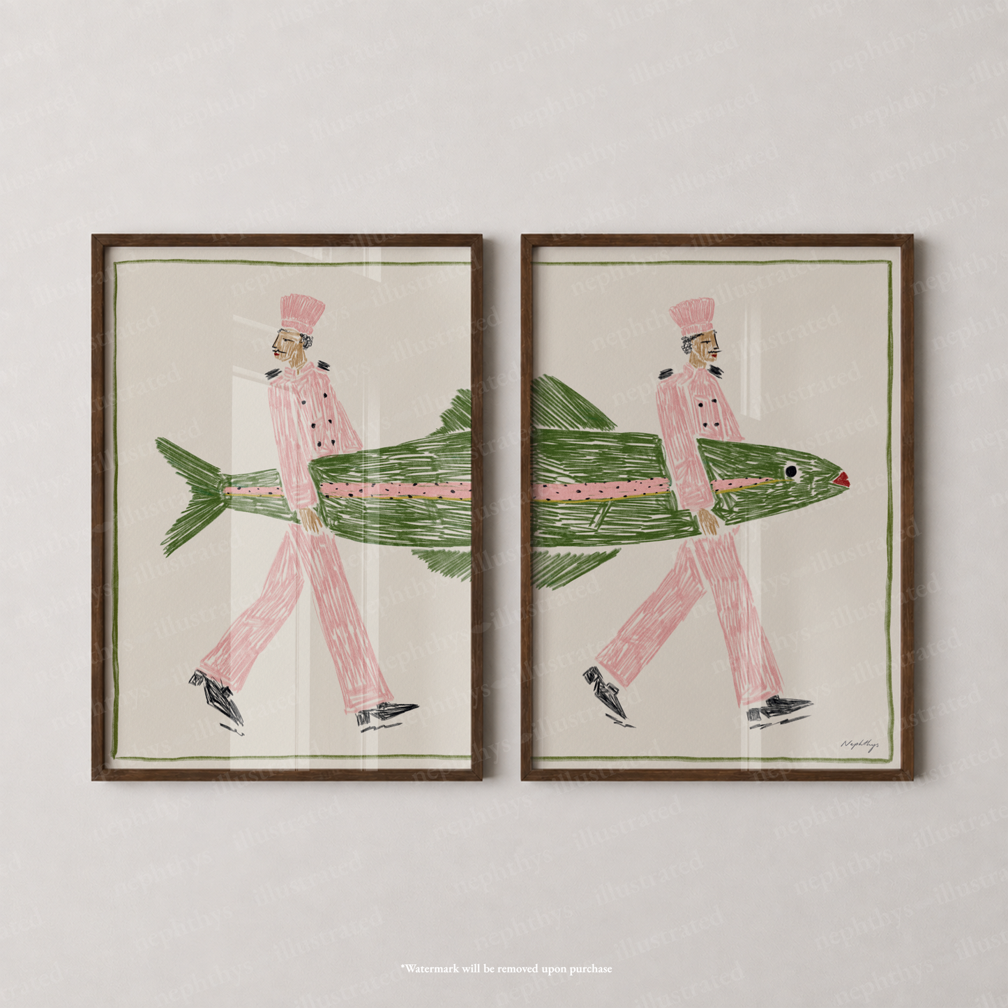 Fish Supper Print Set - Two Piece Artwork