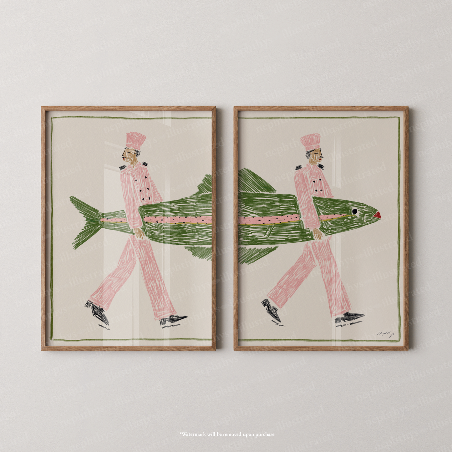Fish Supper Print Set - Two Piece Artwork