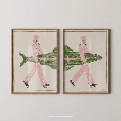 Fish Supper Print Set - Two Piece Artwork