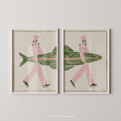 Fish Supper Print Set - Two Piece Artwork