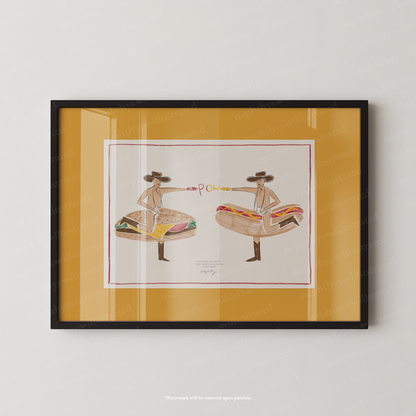 Fast Food Cowboys Print - More Colours Available