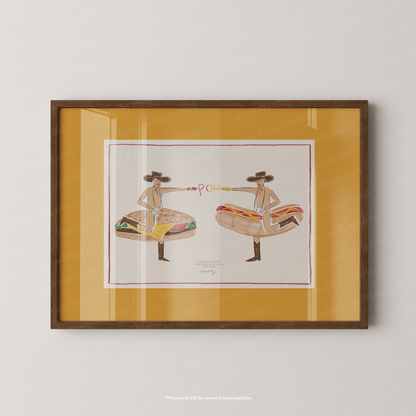 Fast Food Cowboys Print - More Colours Available