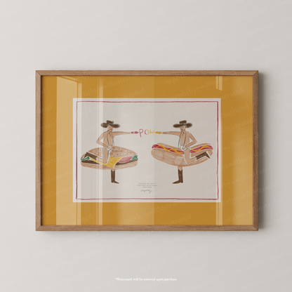 Fast Food Cowboys Print - More Colours Available