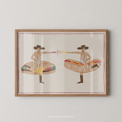 Fast Food Cowboys Print