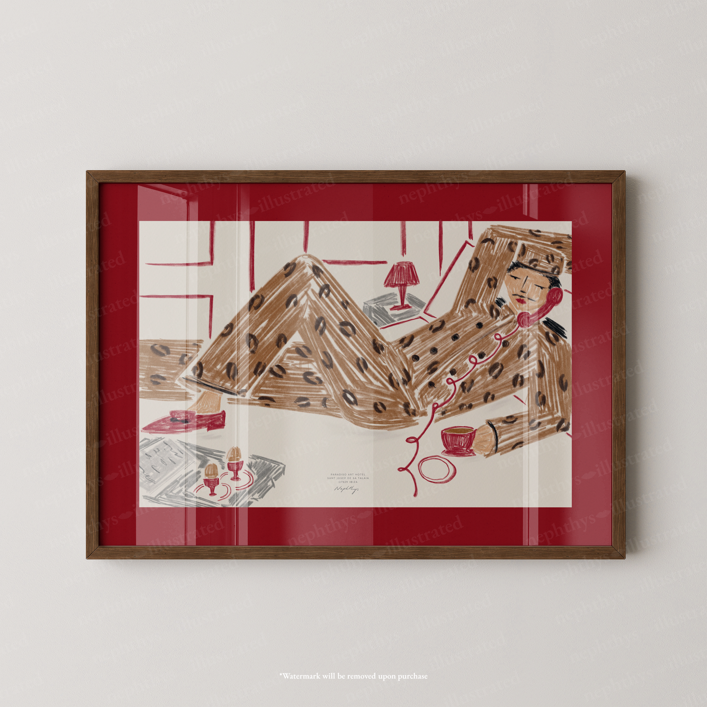 Late Checkout Leopard Bellboy - Red