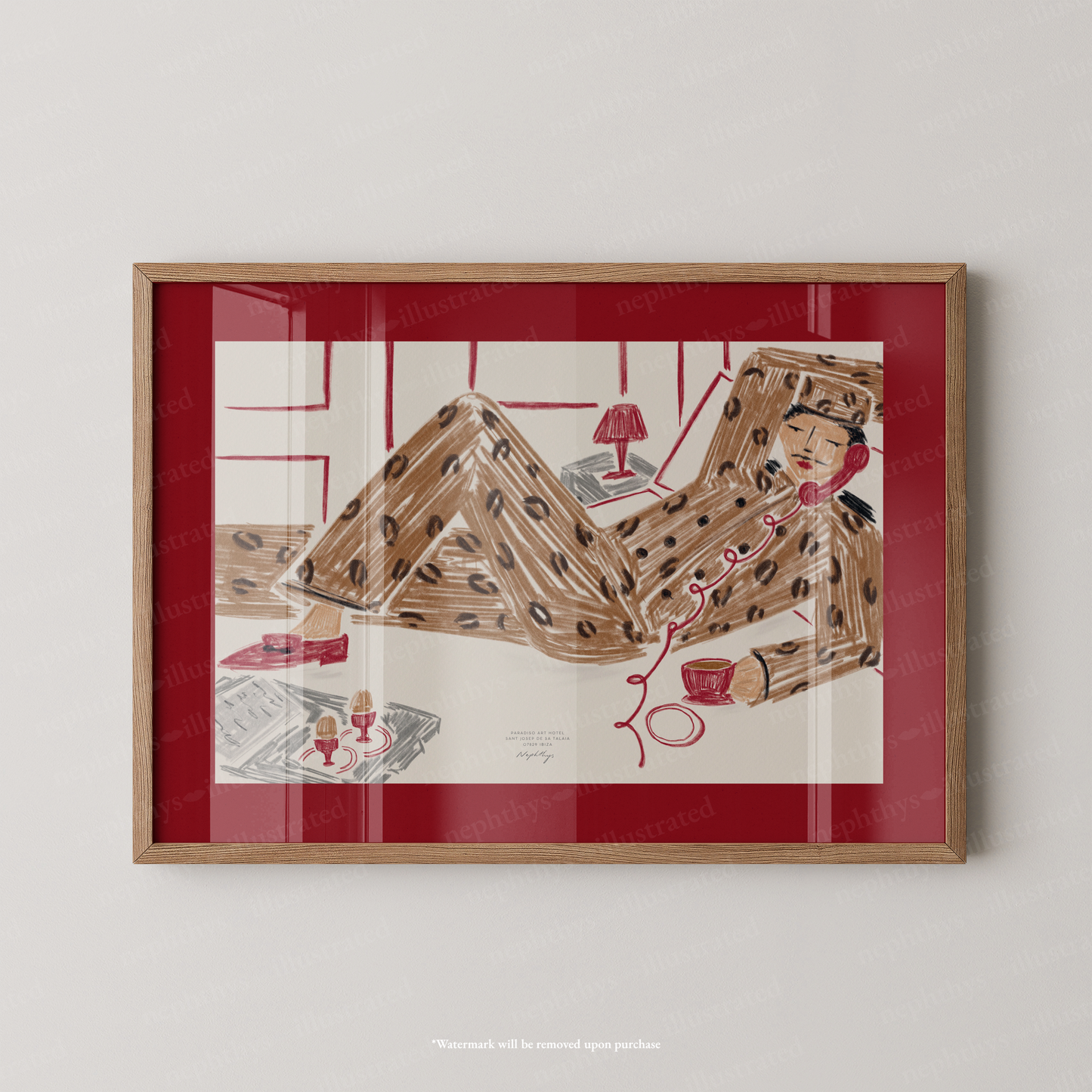 Late Checkout Leopard Bellboy - Red