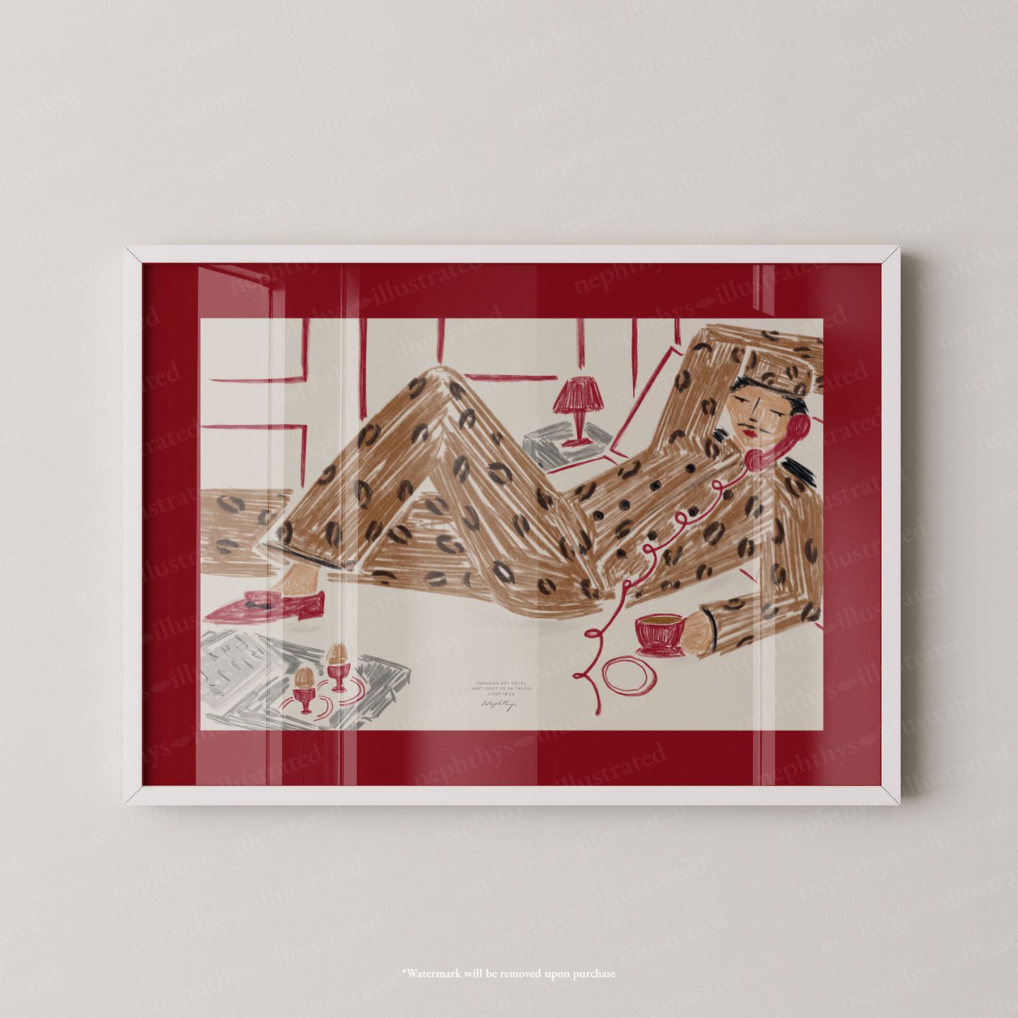 Late Checkout Leopard Bellboy - Red