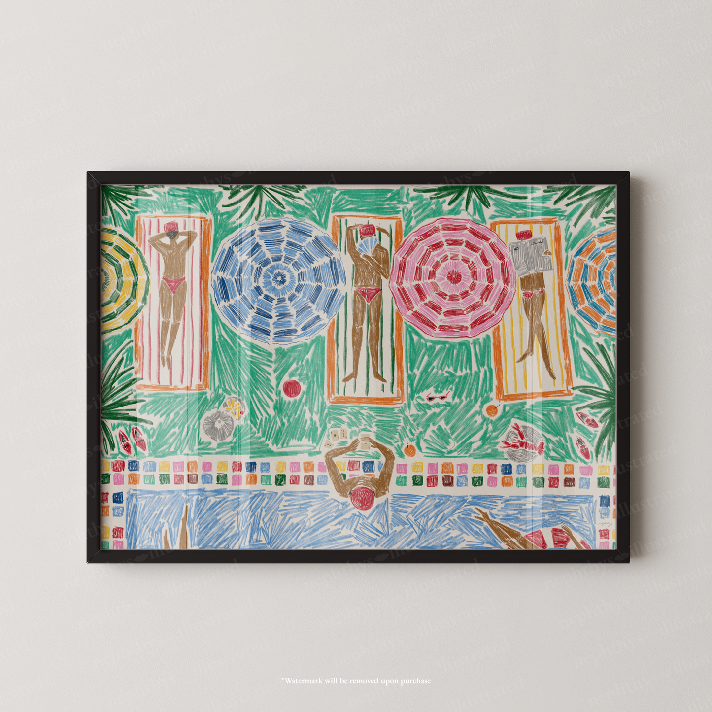 Poolside Parasols Print