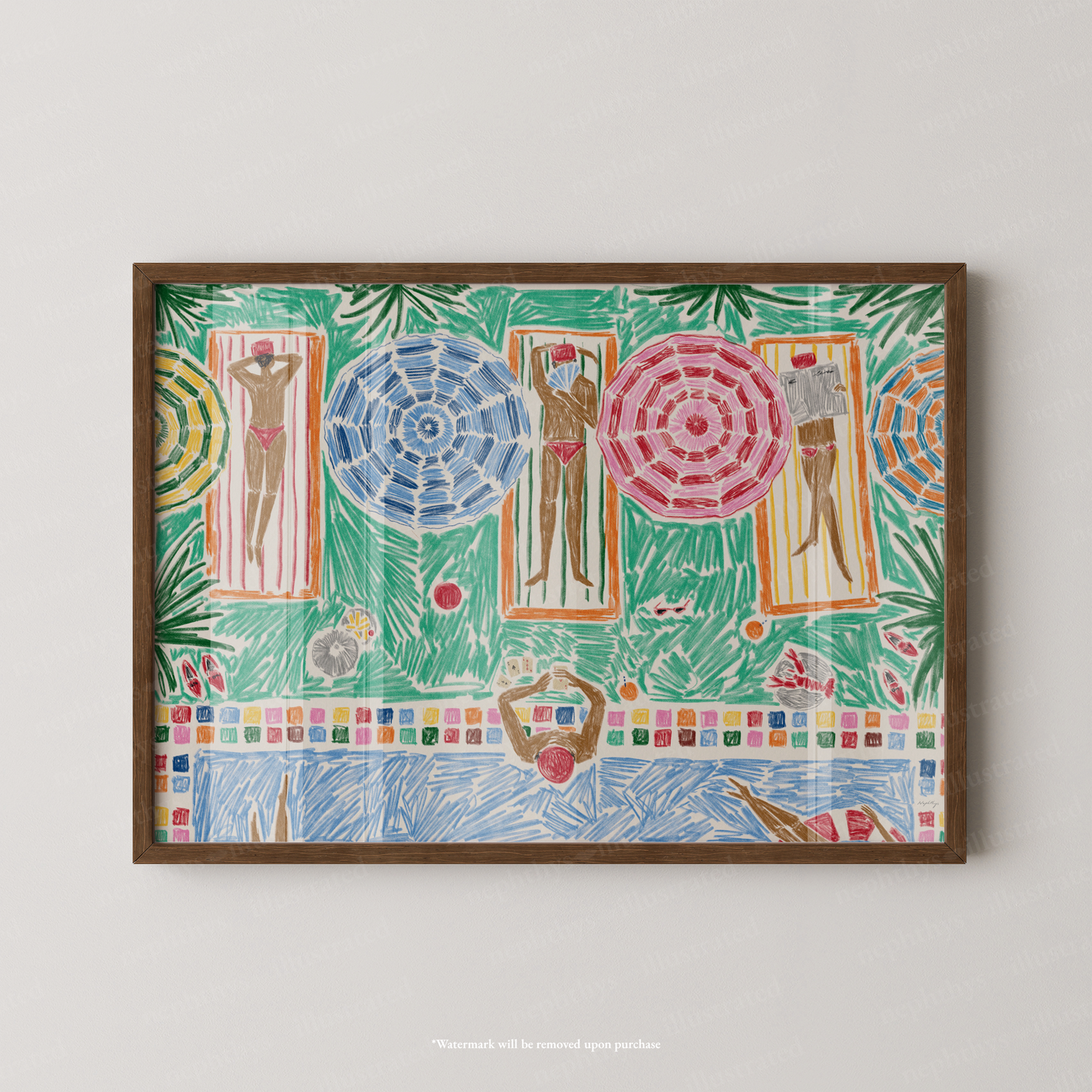 Poolside Parasols Print