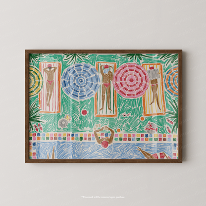 Poolside Parasols Print