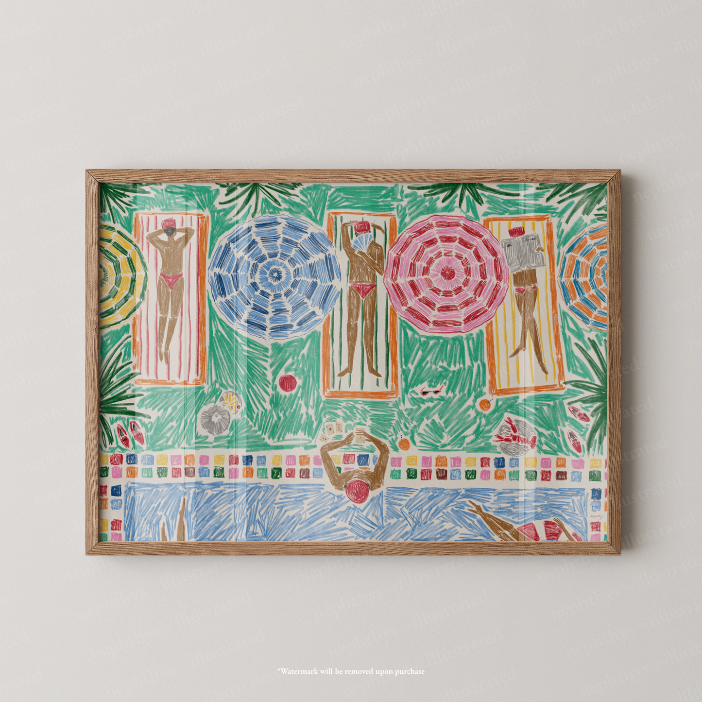 Poolside Parasols Print