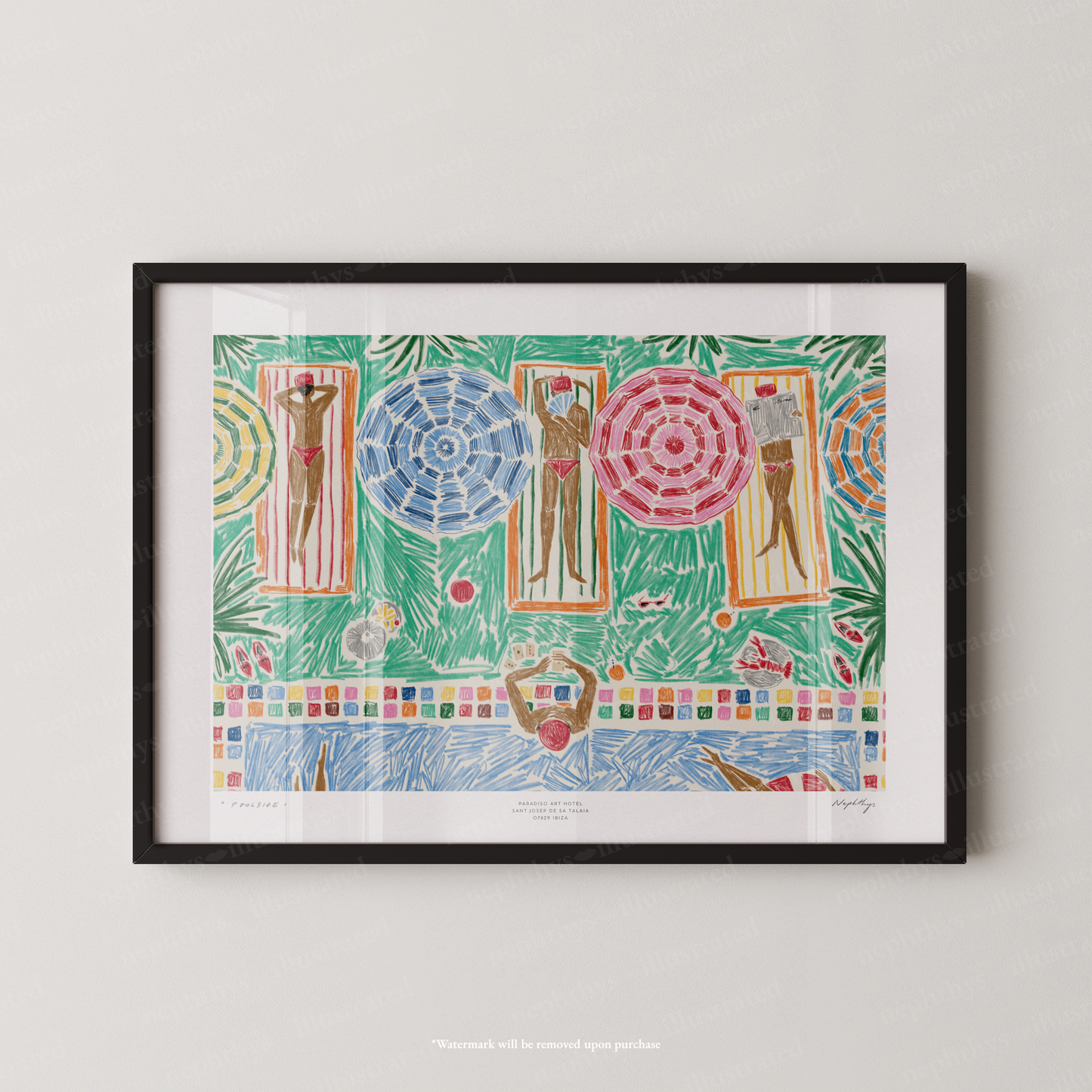Poolside Parasols Print