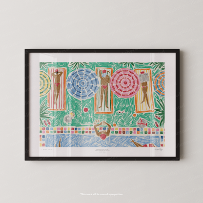 Poolside Parasols Print