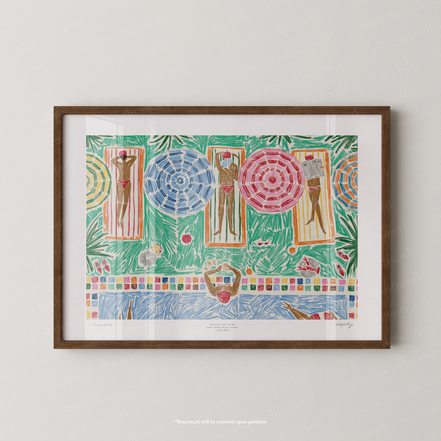 Poolside Parasols Print