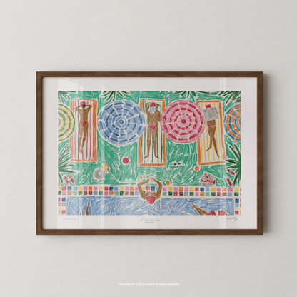 Poolside Parasols Print