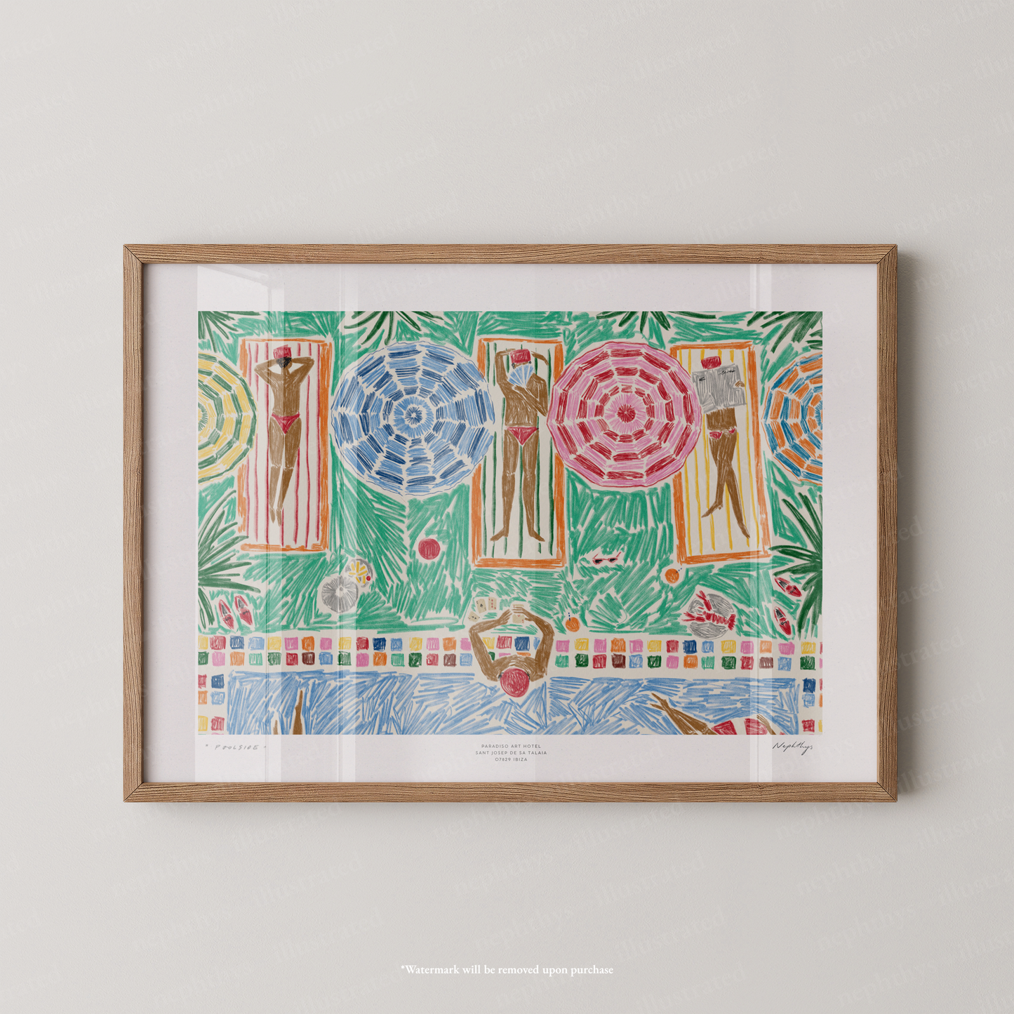 Poolside Parasols Print