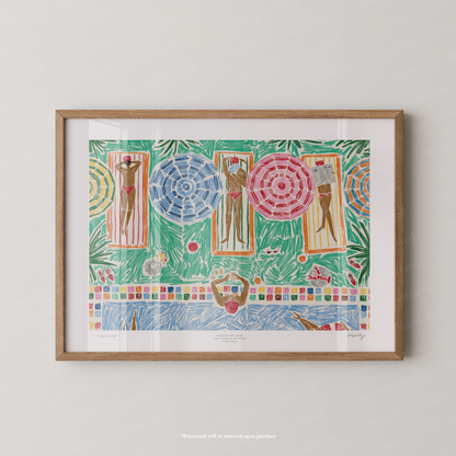 Poolside Parasols Print