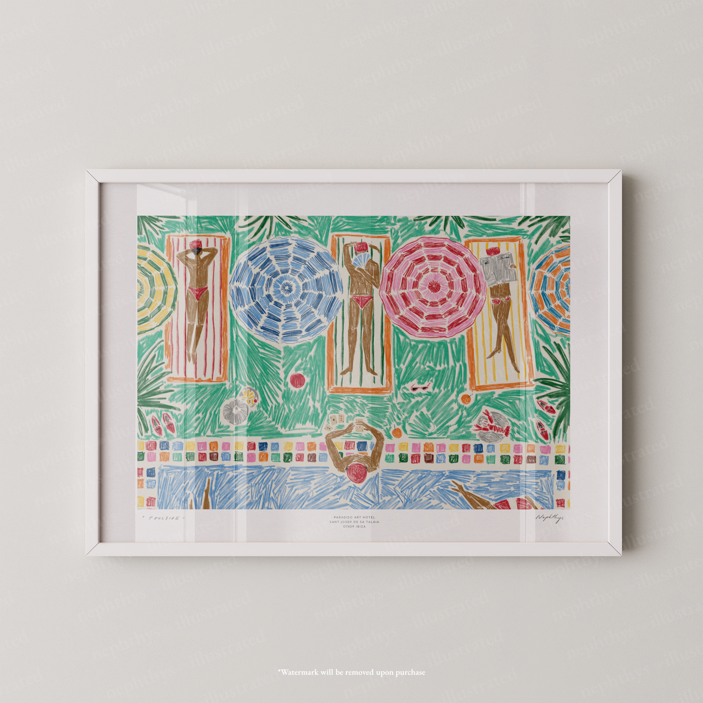 Poolside Parasols Print