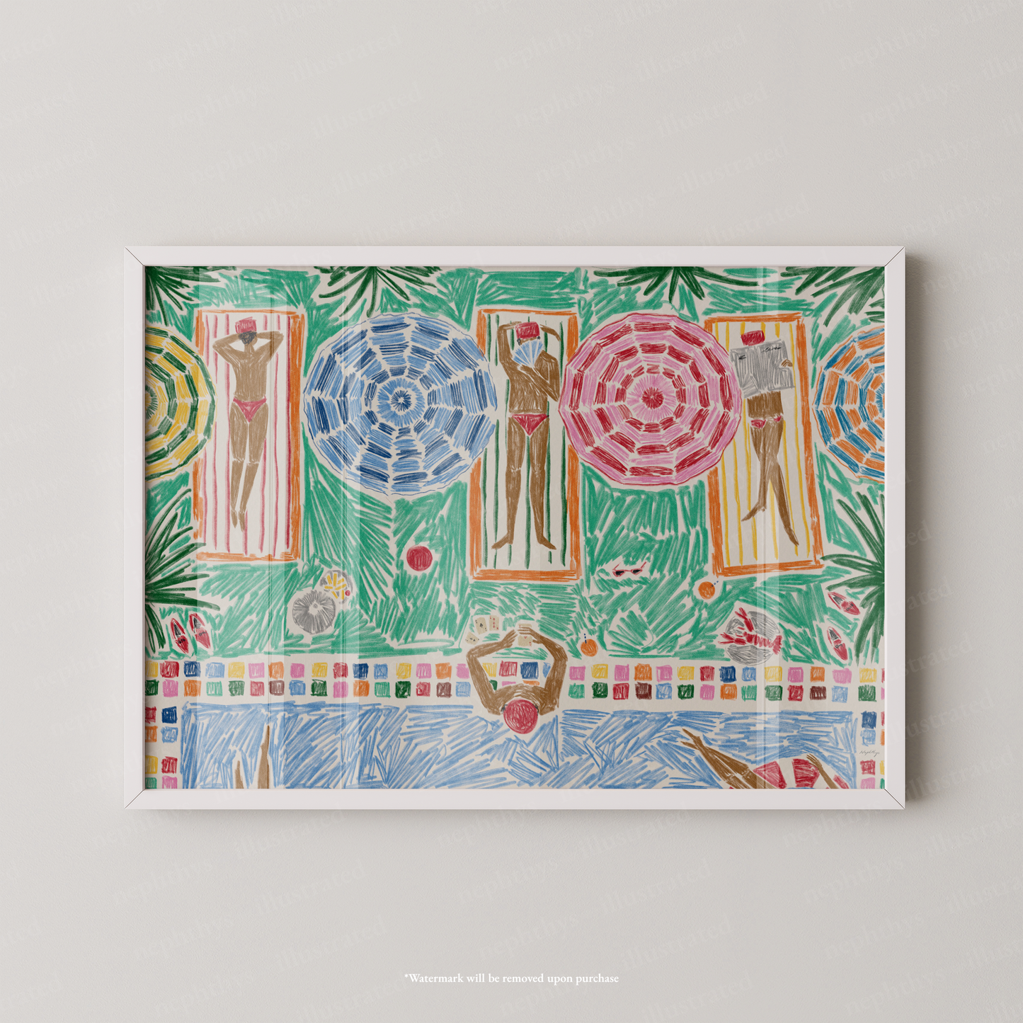 Poolside Parasols Print