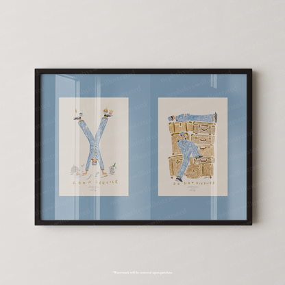 Room Service & Do Not Disturb Hotel Print Set – More Colours Available