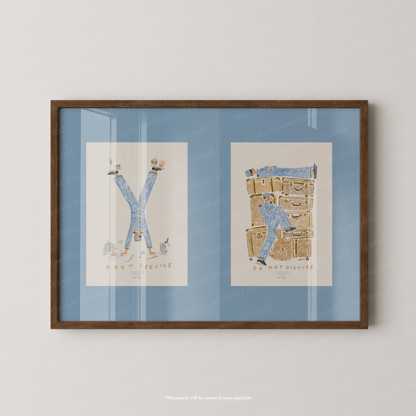 Room Service & Do Not Disturb Hotel Print Set – More Colours Available