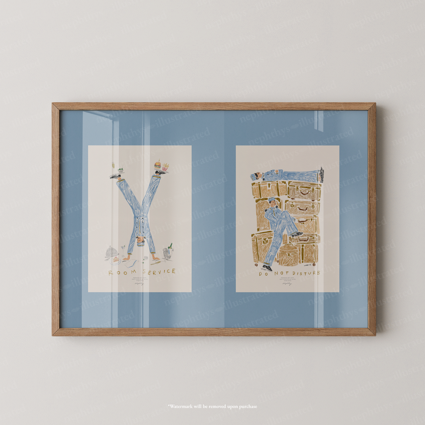 Room Service & Do Not Disturb Hotel Print Set – More Colours Available