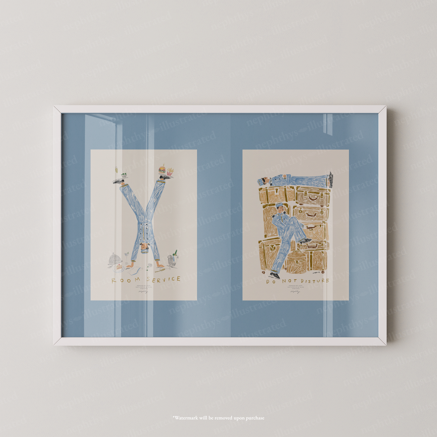 Room Service & Do Not Disturb Hotel Print Set – More Colours Available
