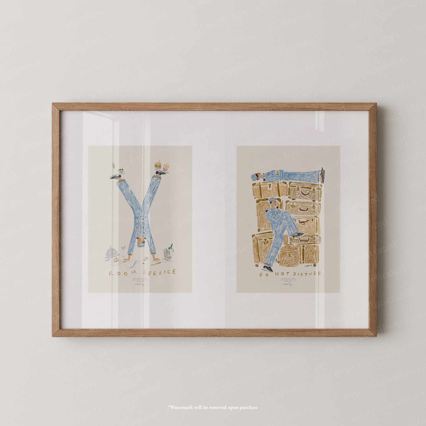 Room Service & Do Not Disturb Hotel Print Set – More Colours Available