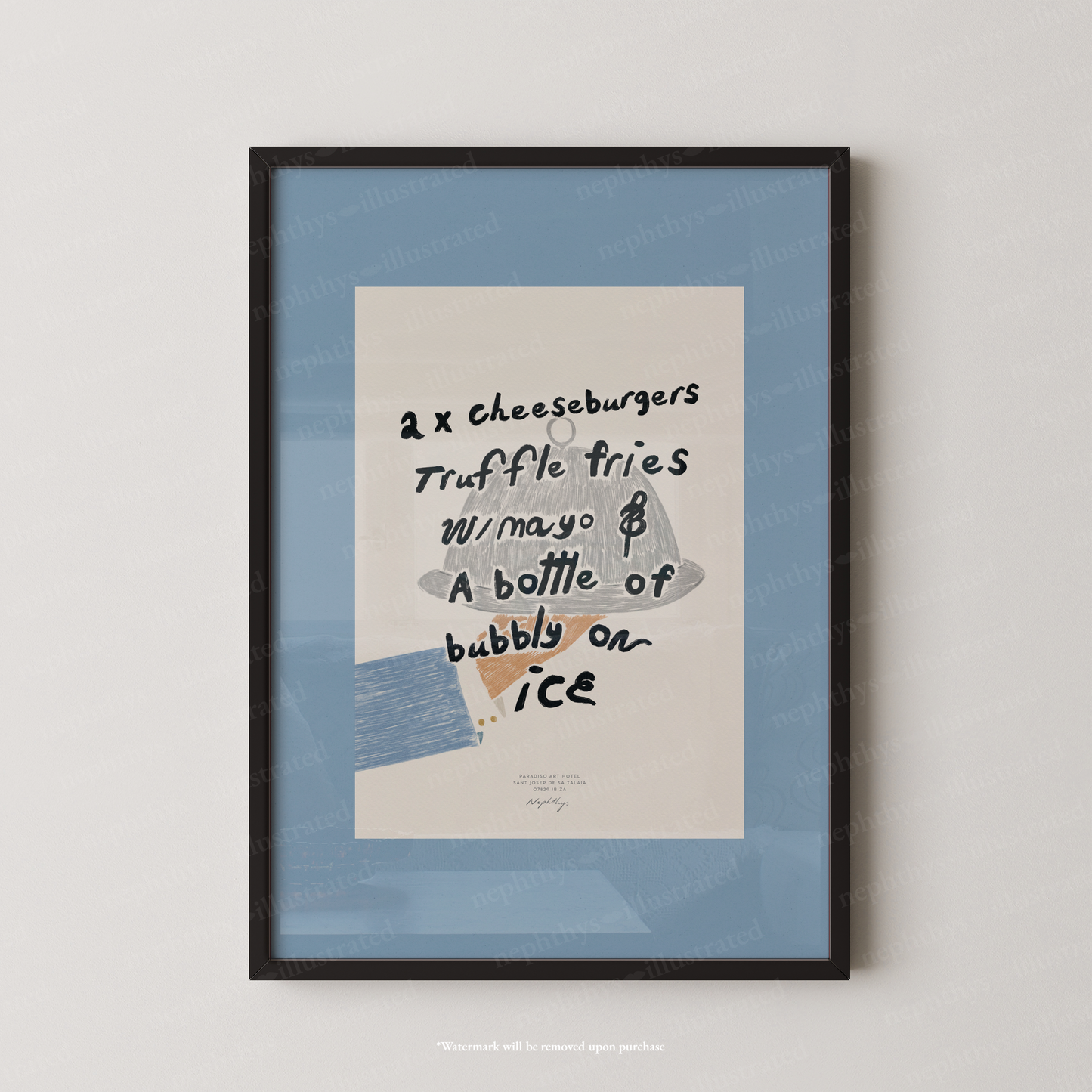 Room Service Order Print - Blue