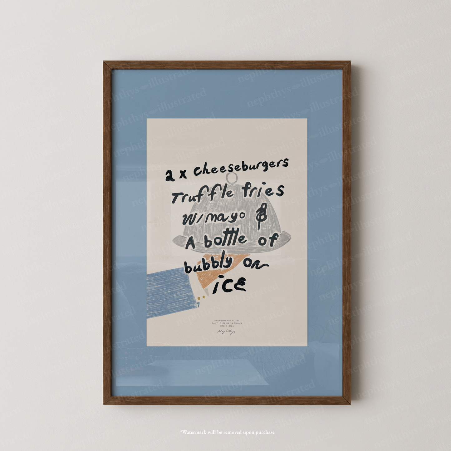 Room Service Order Print - Blue