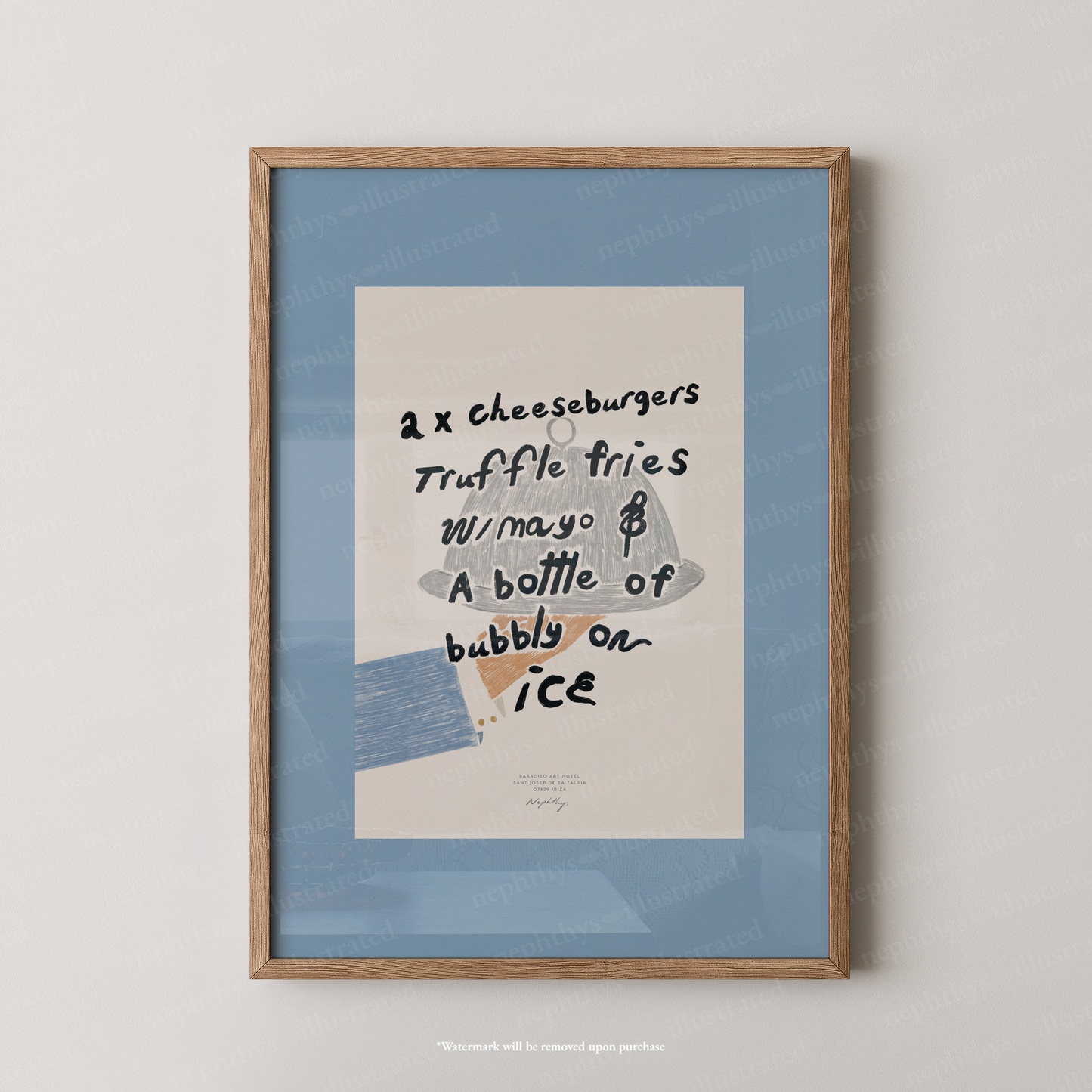 Room Service Order Print - Blue