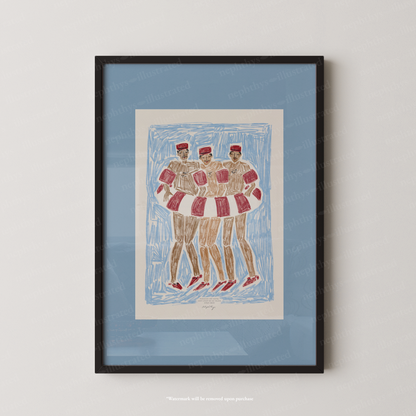 Pool Boys Print - Blue