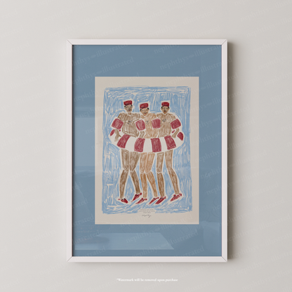 Pool Boys Print - Blue