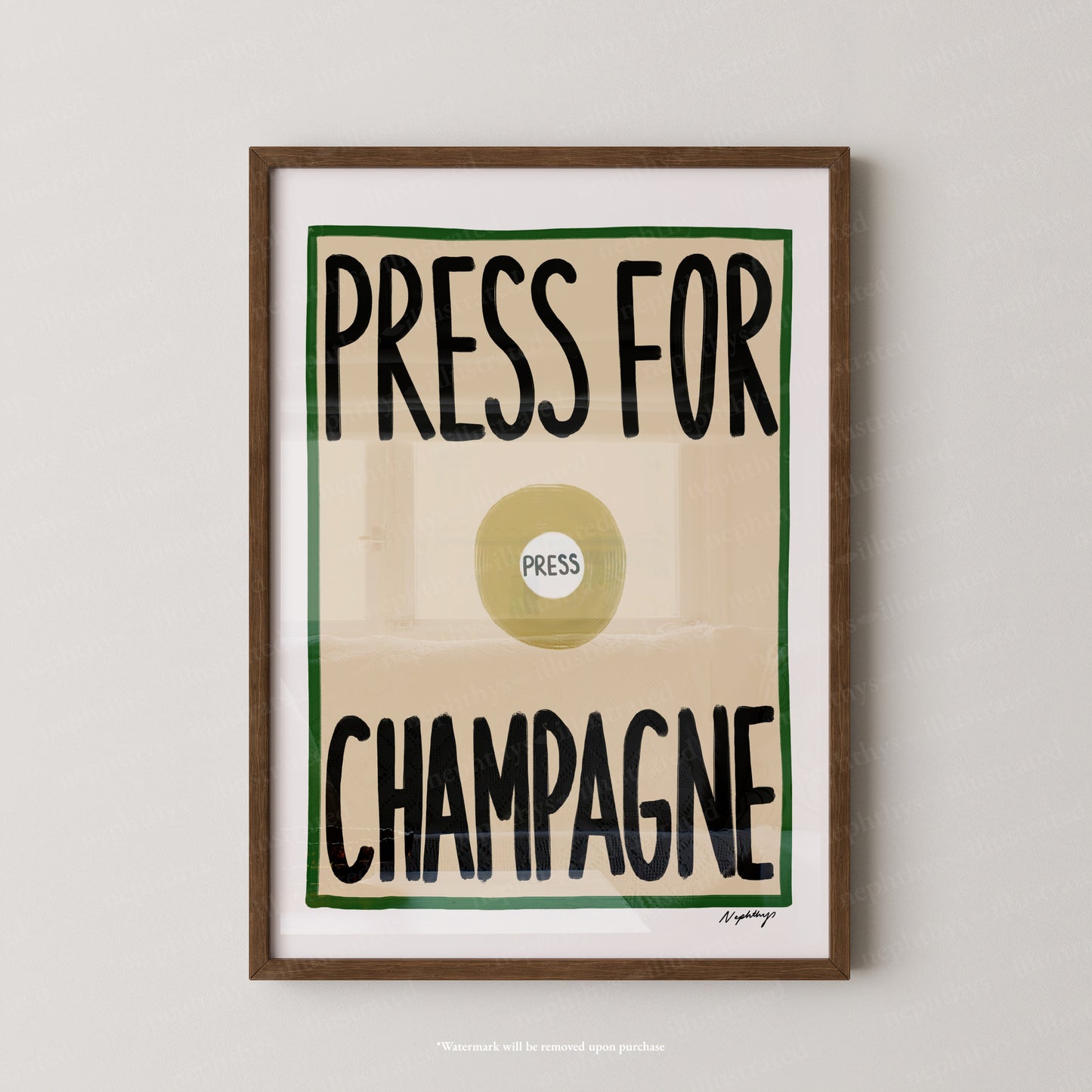 Press for Champagne Print
