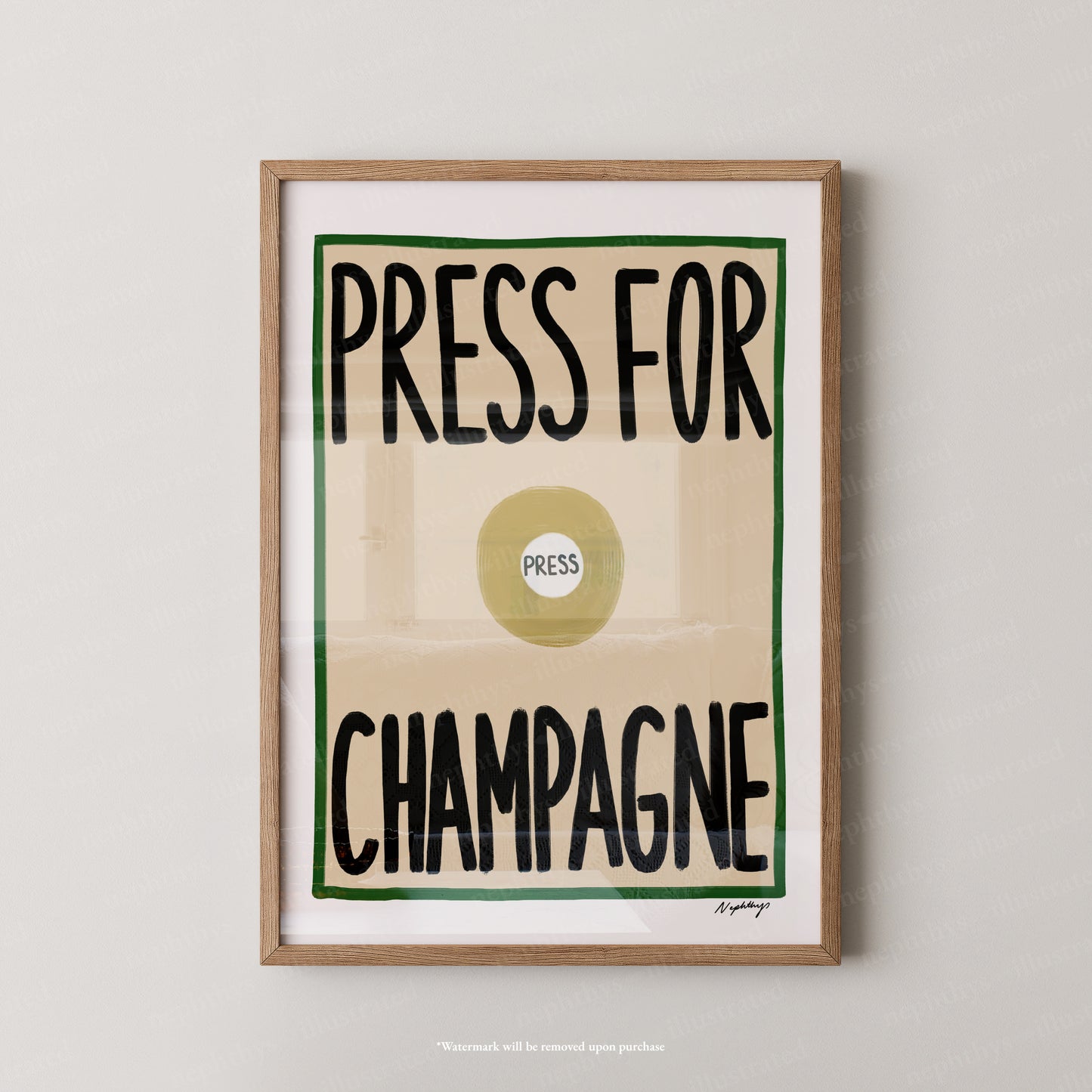 Press for Champagne Print