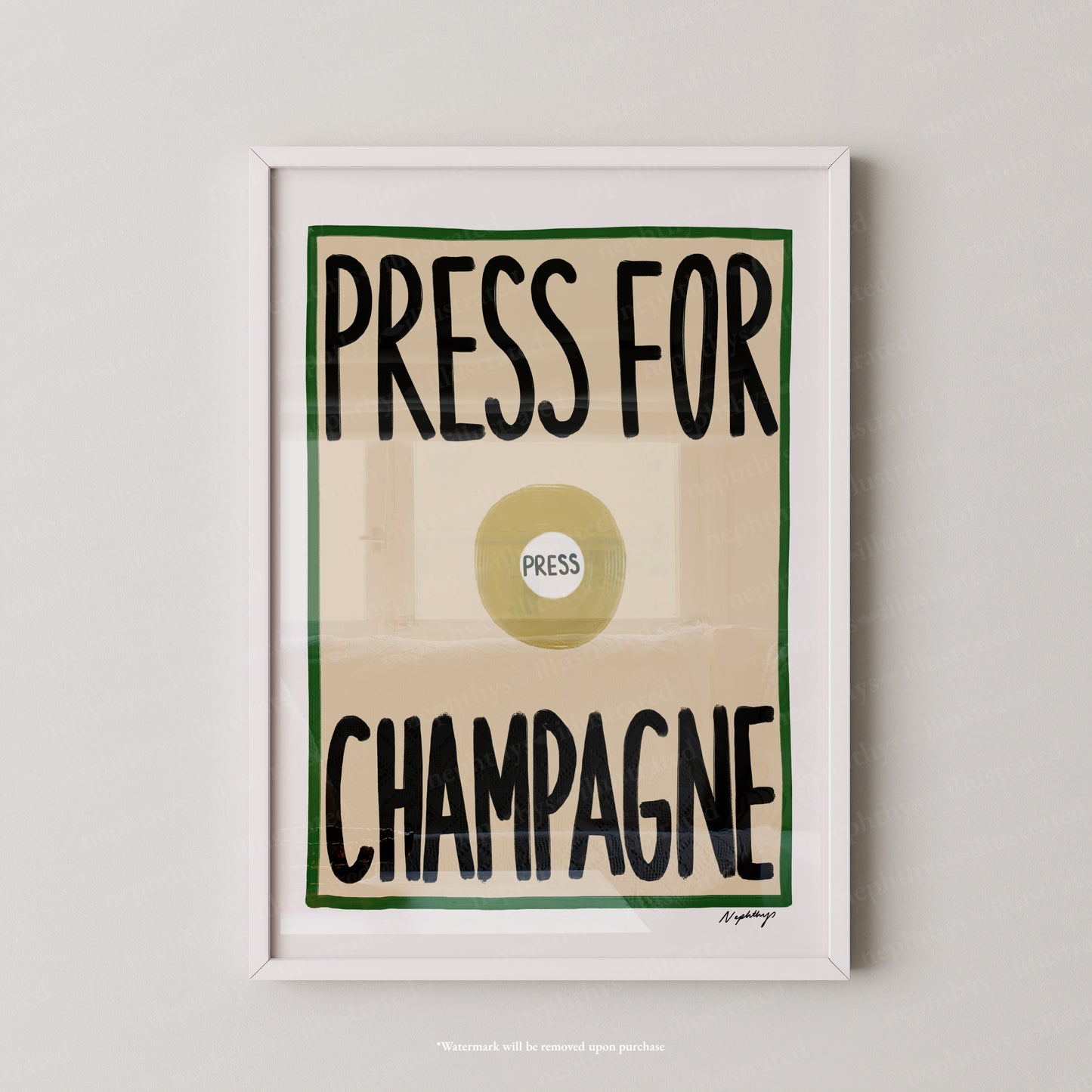 Press for Champagne Print