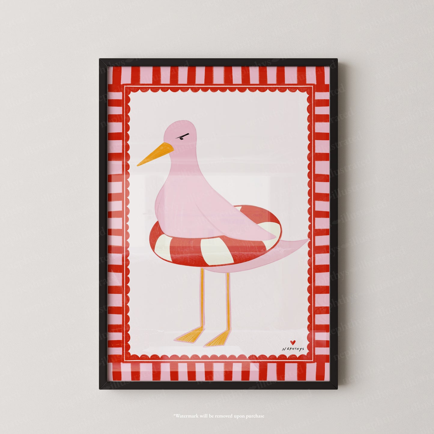 The Pink Seagull print