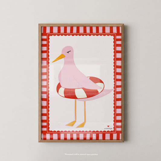 The Pink Seagull print