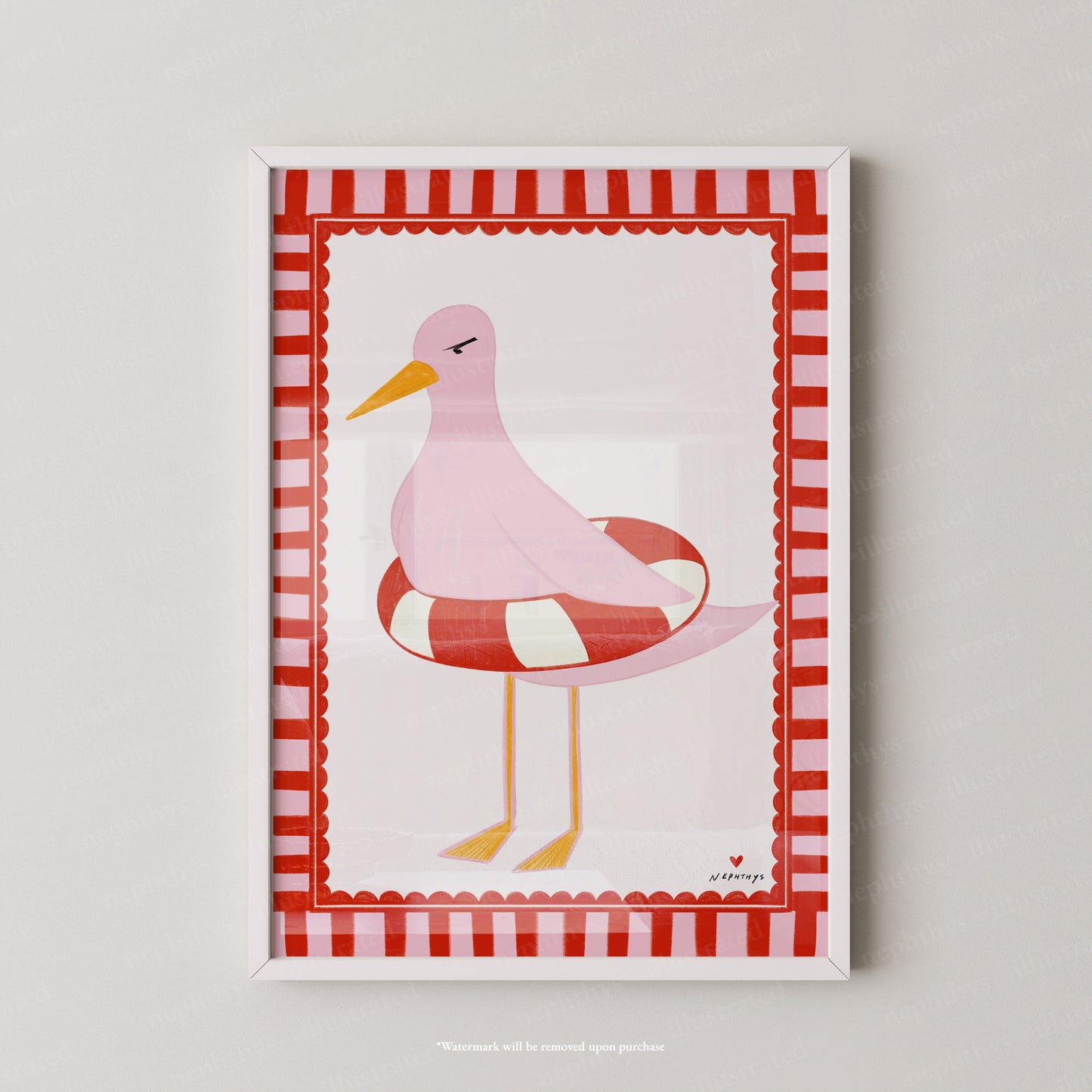 The Pink Seagull print