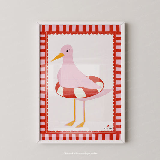 The Pink Seagull print