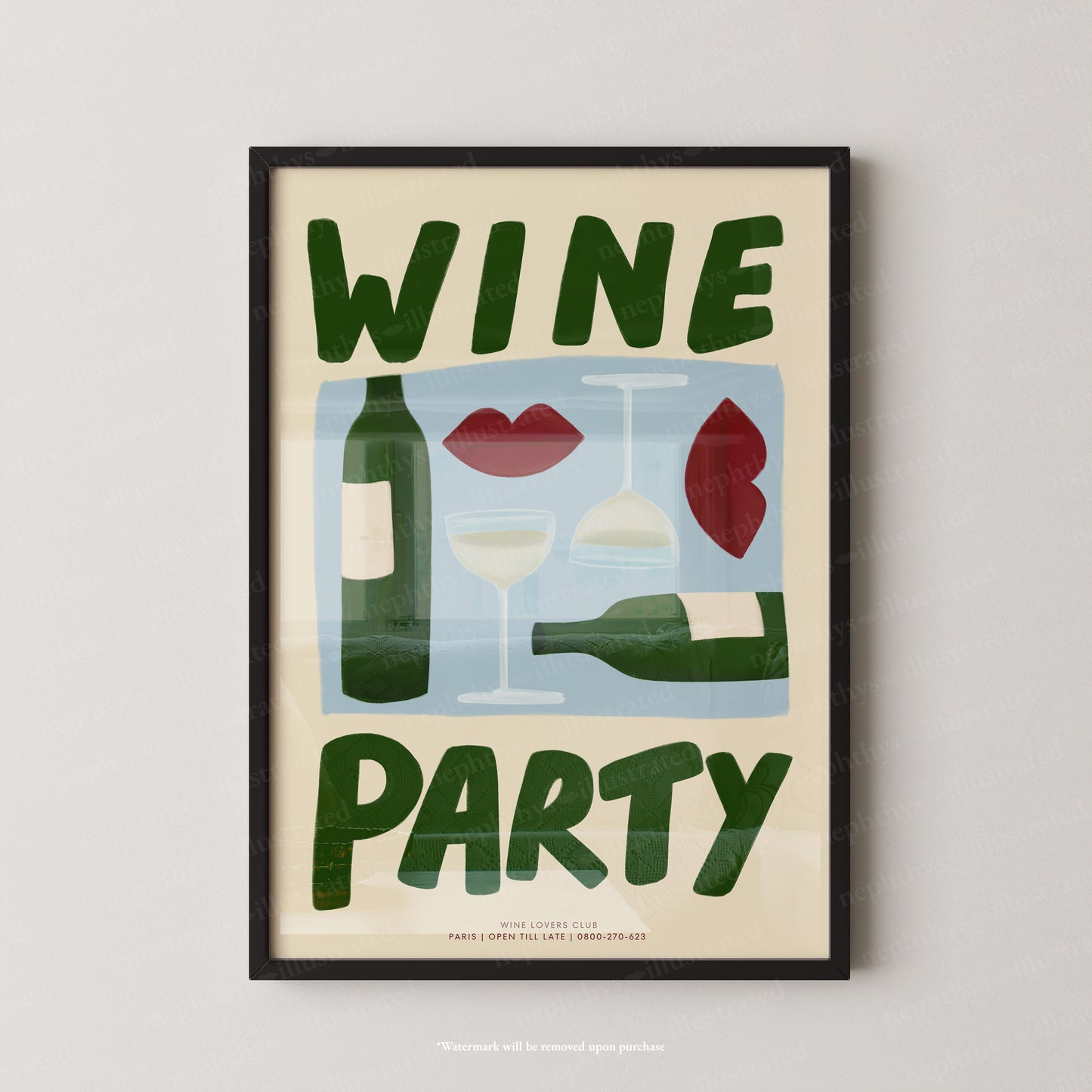 Wine Party - Cream Background