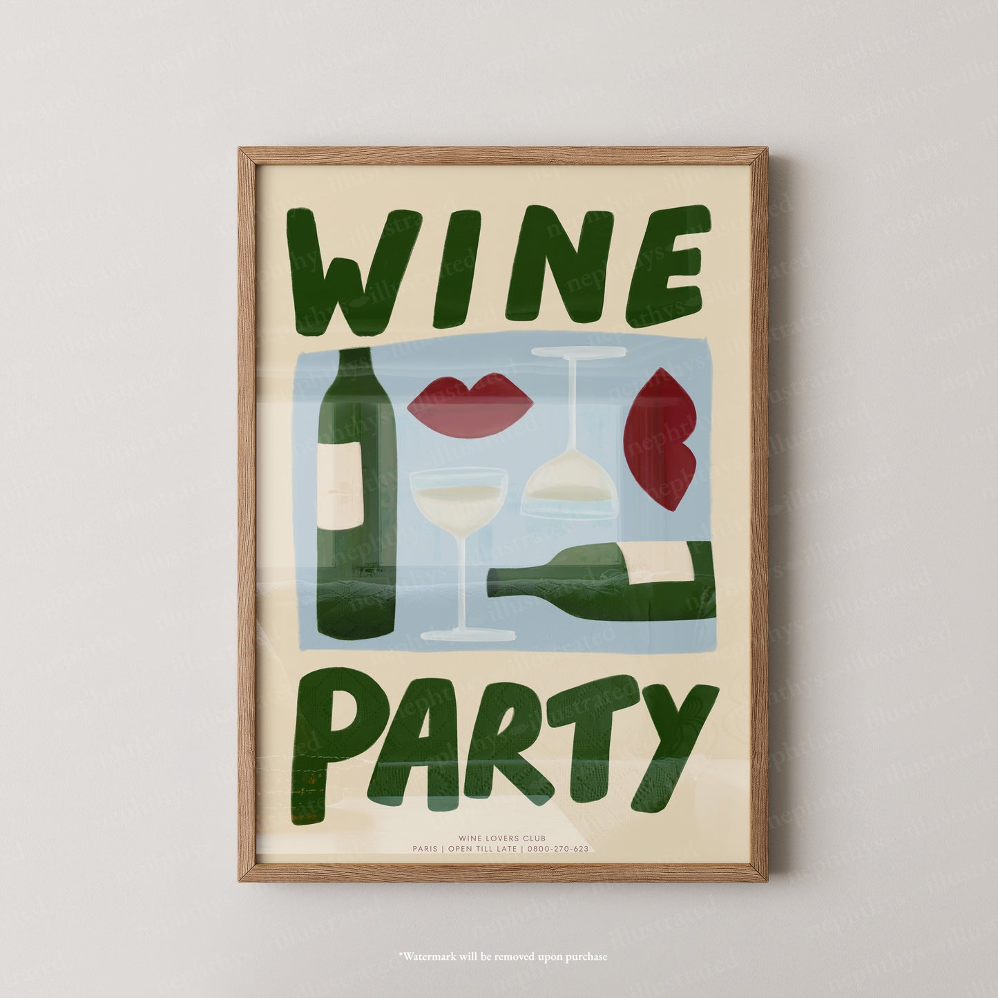 Wine Party - Cream Background
