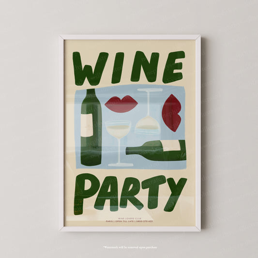 Wine Party - Cream Background