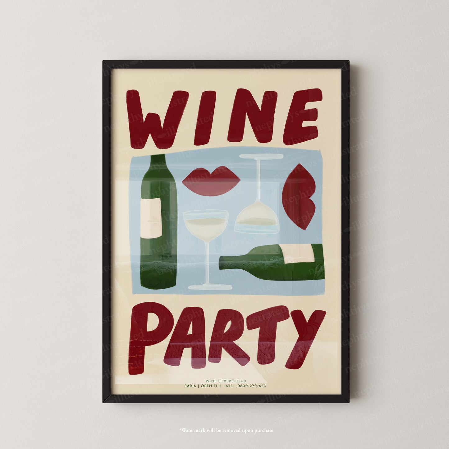 Wine Party - Cream Background