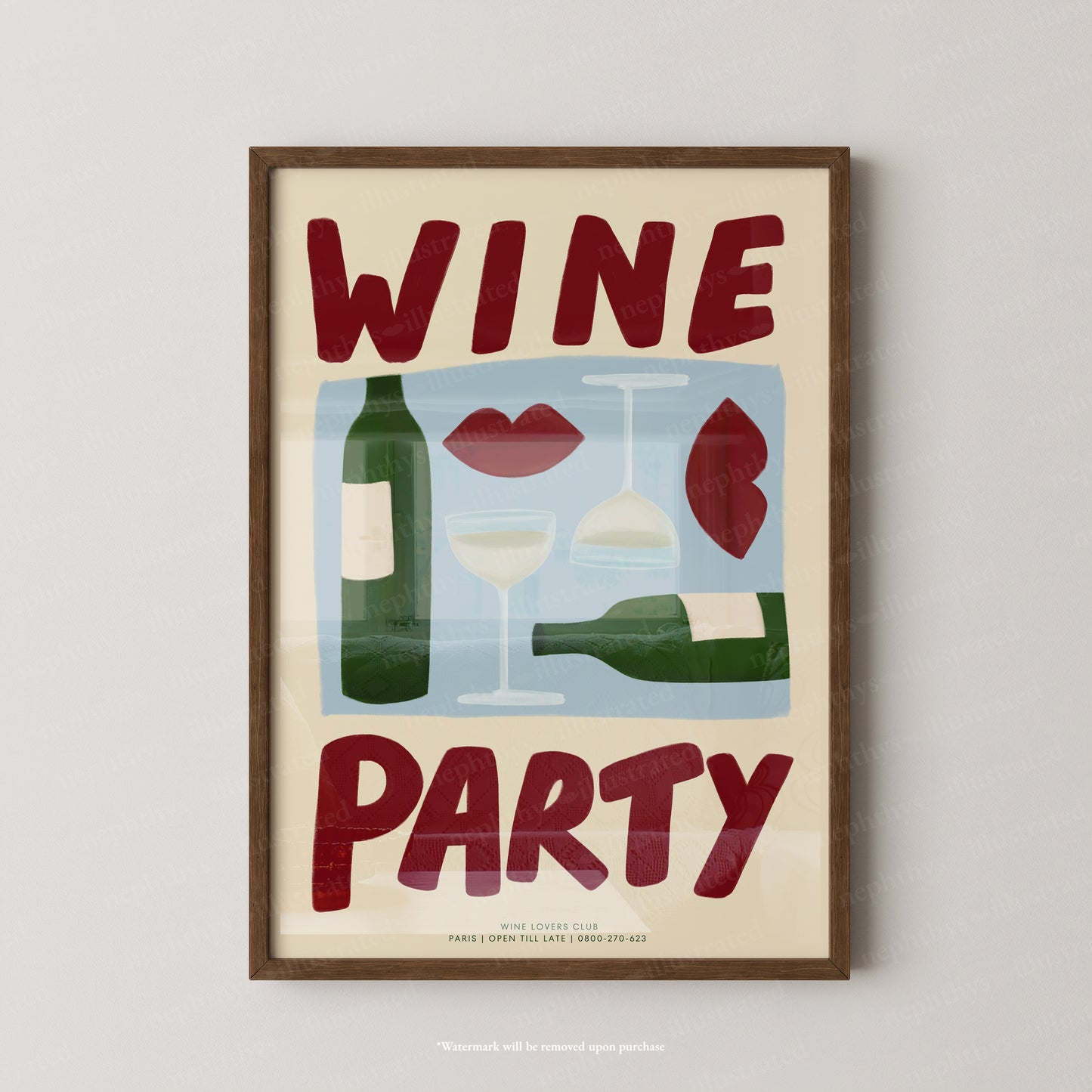 Wine Party - Cream Background