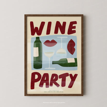 Wine Party - Cream Background