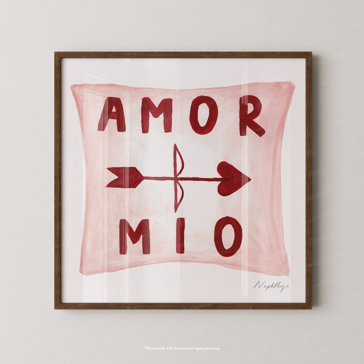 Amor Mio Pillow Print